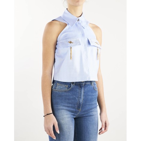 ELISABETTA FRANCHI Camicia cropped smanicata dalla linea boxy Elisabetta Franchi