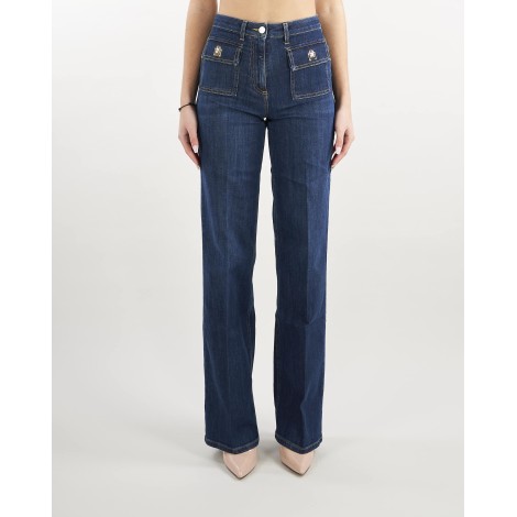 ELISABETTA FRANCHI Pantalone jeans palazzo Elisabetta Franchi