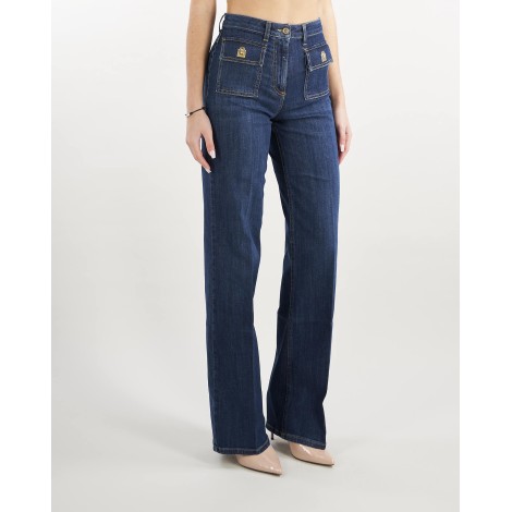 ELISABETTA FRANCHI Pantalone jeans palazzo Elisabetta Franchi