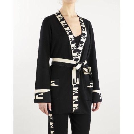 ELISABETTA FRANCHI Cardigan kimono con bande logate Elisabetta Franchi