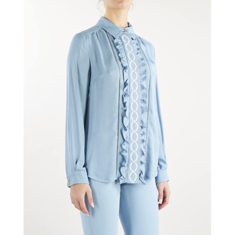 ELISABETTA FRANCHI Camicia in georgette pattern losanga Elisabetta Franchi