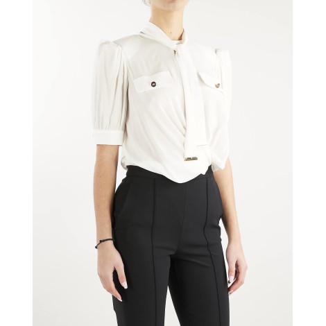 ELISABETTA FRANCHI Camicia body in georgette fluida di viscosa Elisabetta Franchi