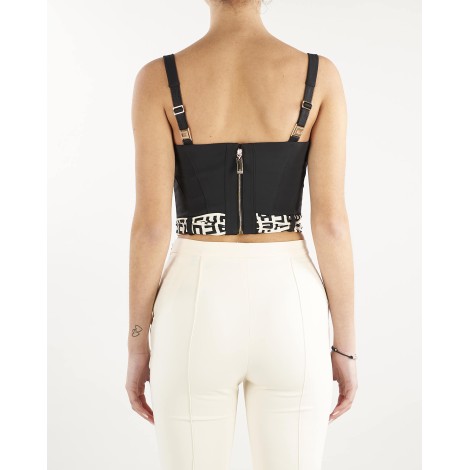 ELISABETTA FRANCHI Top bustier con foulard stampa logo Elisabetta Franchi