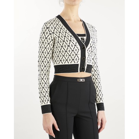 ELISABETTA FRANCHI Cardigan corto disegno losanga Elisabetta Franchi