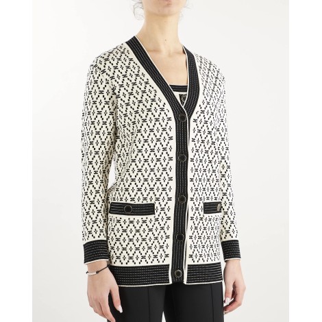 ELISABETTA FRANCHI Cardigan ampio disegno losanga Elisabetta Franchi