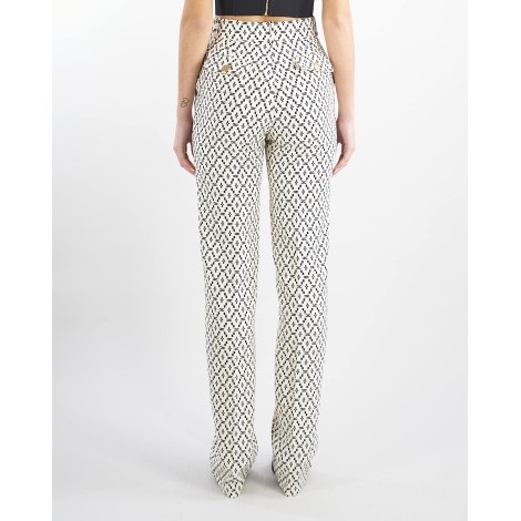 ELISABETTA FRANCHI Pantalone in doppio crepe stampato con disegno Losanga Elisabetta Franchi