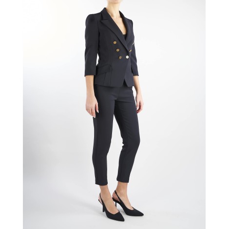 ELISABETTA FRANCHI Giacca doppiopetto in doppio crepe stretch Elisabetta Franchi