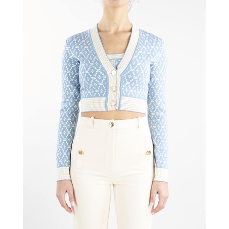 ELISABETTA FRANCHI Cardigan corto disegno losanga Elisabetta Franchi