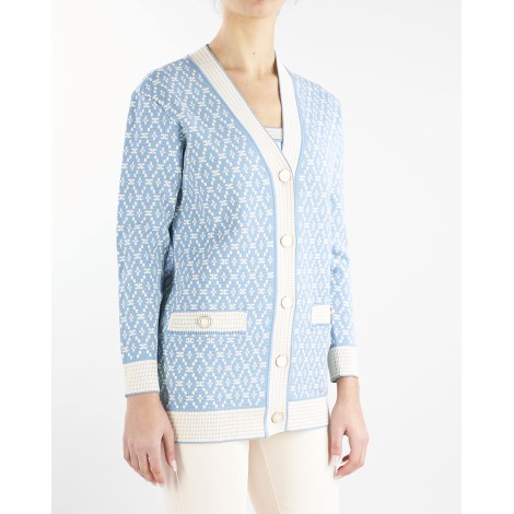 ELISABETTA FRANCHI Cardigan ampio disegno losanga Elisabetta Franchi