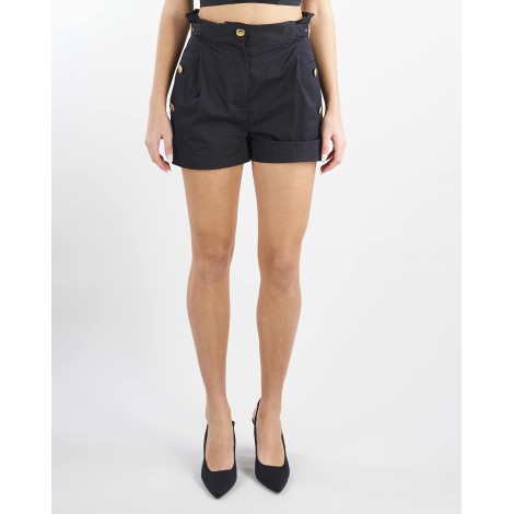 ELISABETTA FRANCHI Short con fascione in punto vita e due fibbie in metallo dorato Elisabetta Franchi