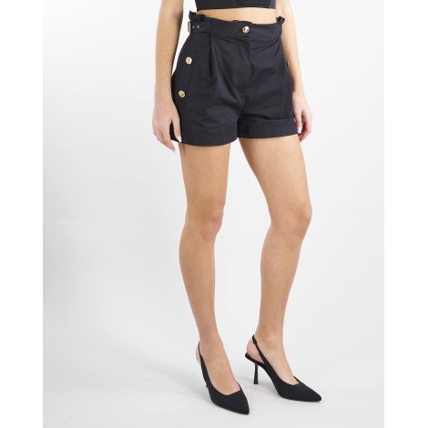 ELISABETTA FRANCHI Short con fascione in punto vita e due fibbie in metallo dorato Elisabetta Franchi