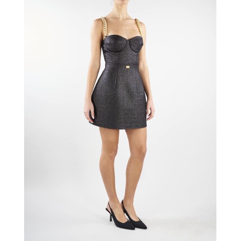 ELISABETTA FRANCHI Abito dolly in rafia con bustier e coppe Elisabetta Franchi