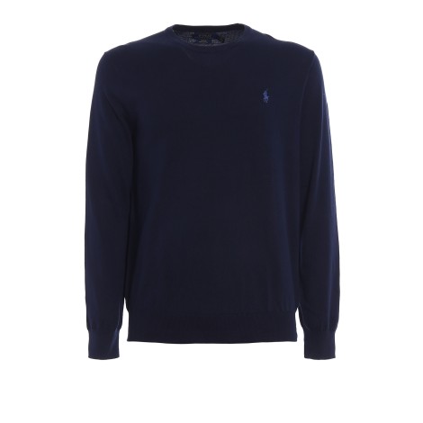 POLO RALPH LAUREN GIROCOLLO IN COTONE BLU 710684957001