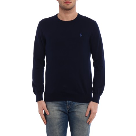 POLO RALPH LAUREN GIROCOLLO IN COTONE BLU 710684957001