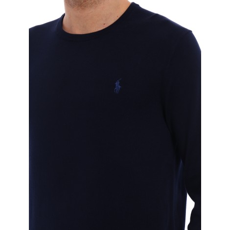 POLO RALPH LAUREN GIROCOLLO IN COTONE BLU 710684957001