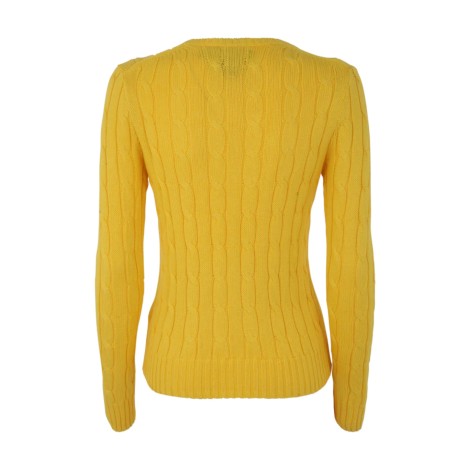 POLO RALPH LAUREN PULL IN COTONE CON LOGO GIALLO 211891640007