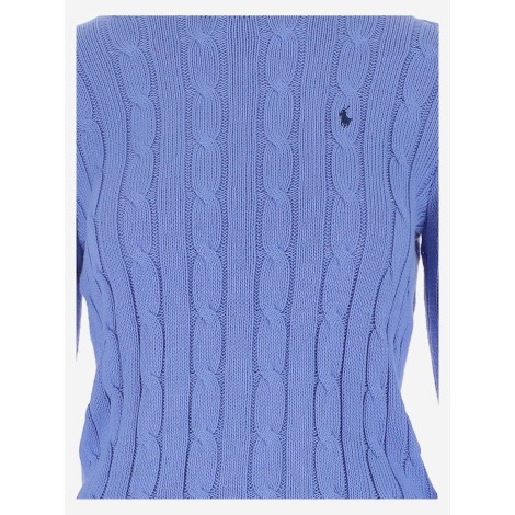 POLO RALPH LAUREN PULL IN COTONE CON LOGO AZZURRO 211891640003