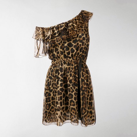 saint laurent leopard dress