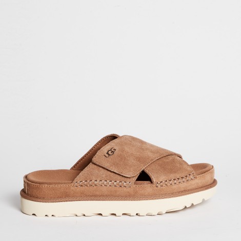 Slipper Goldenstar Cross in pelle cuoio