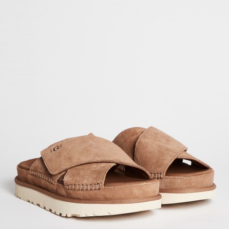 Slipper Goldenstar Cross in pelle cuoio