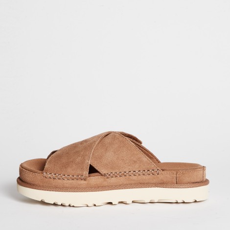 Slipper Goldenstar Cross in pelle cuoio