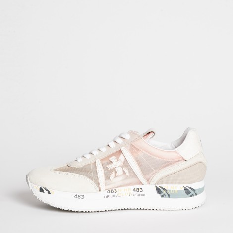 Sneakers Conny 6245 in suede e tessuto beige