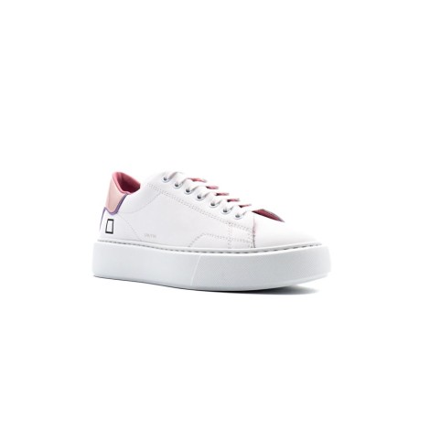 Sneakers Donna WHITE/PINK D.A.T.E.  Pelle