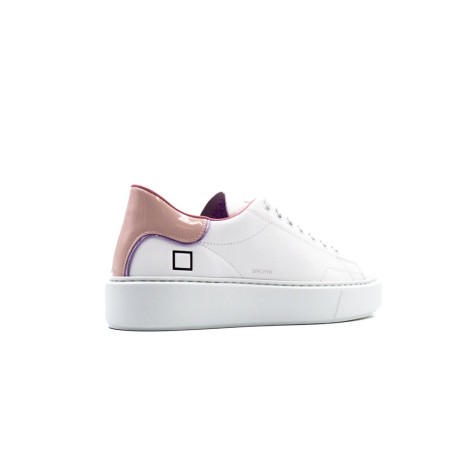 Sneakers Donna WHITE/PINK D.A.T.E.  Pelle