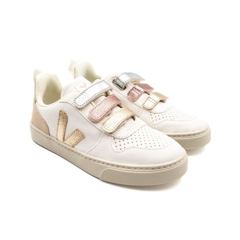 Sneakers Bambino MULTICO-EXTRA-WHITE_SHINY VEJA Pelle