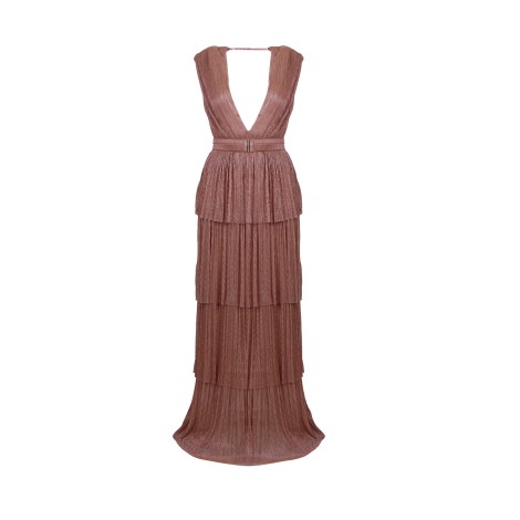 Sabina Musayev 'Skylar' Metallic Effect Long Dress S