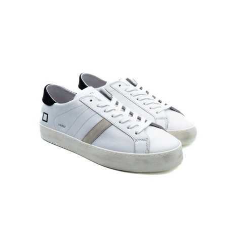 Sneakers Uomo WHITE-BLACK D.A.T.E.  Pelle