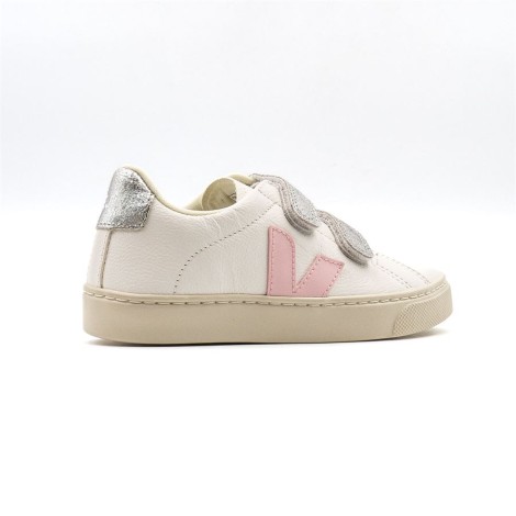 Sneakers Bambino EXTRA-WHITE_PETALE_SILVER VEJA Pelle