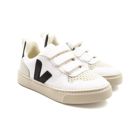 Sneakers Bambino WHITE_BLACK VEJA Pelle