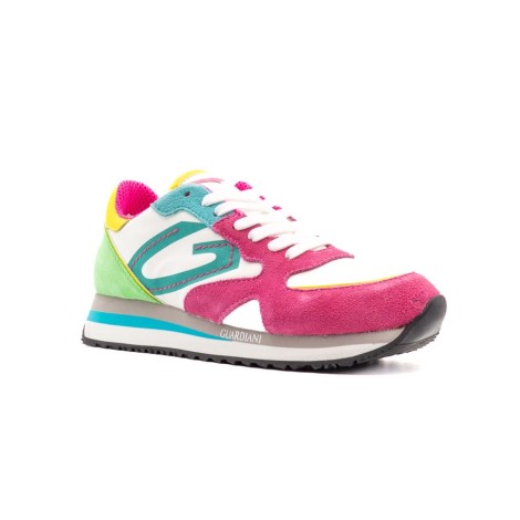 Sneakers Donna PINK/WHITE/GREEN ALBERTO GUARDIANI Tessuto