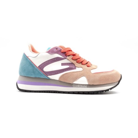 Sneakers Donna PEACH/WHITE/L.BLUE ALBERTO GUARDIANI Tessuto