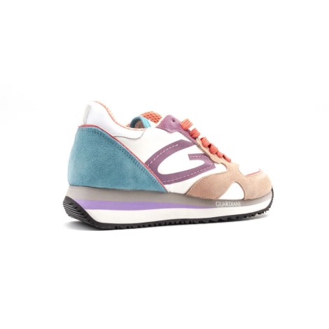 Sneakers Donna PEACH/WHITE/L.BLUE ALBERTO GUARDIANI Tessuto