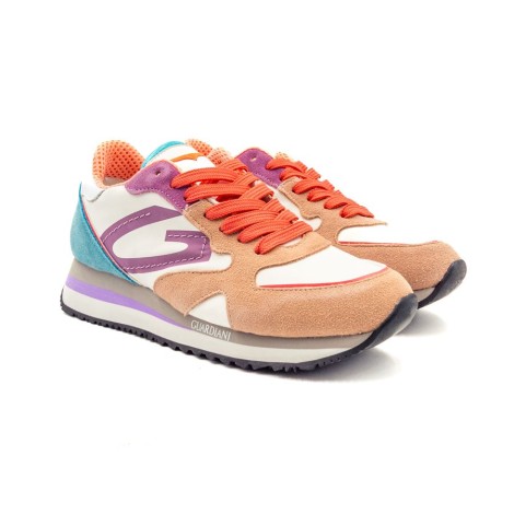 Sneakers Donna PEACH/WHITE/L.BLUE ALBERTO GUARDIANI Tessuto