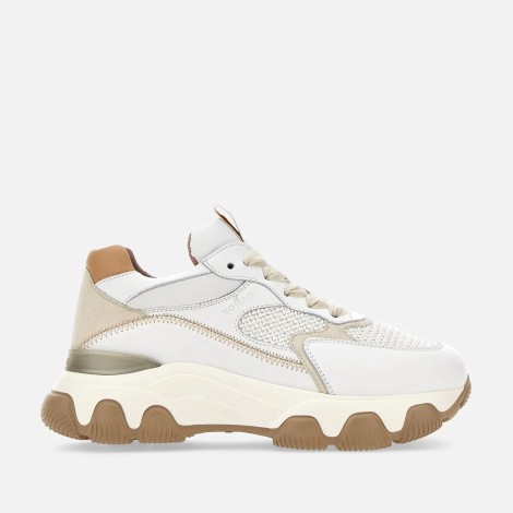 Sneakers hyperactive in pelle Bianco Avorio Beige