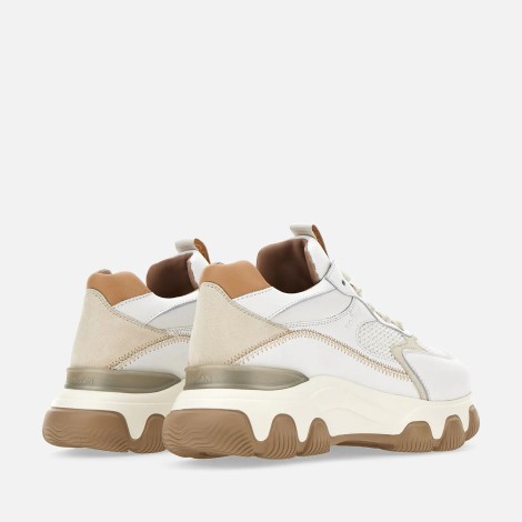 Sneakers hyperactive in pelle Bianco Avorio Beige