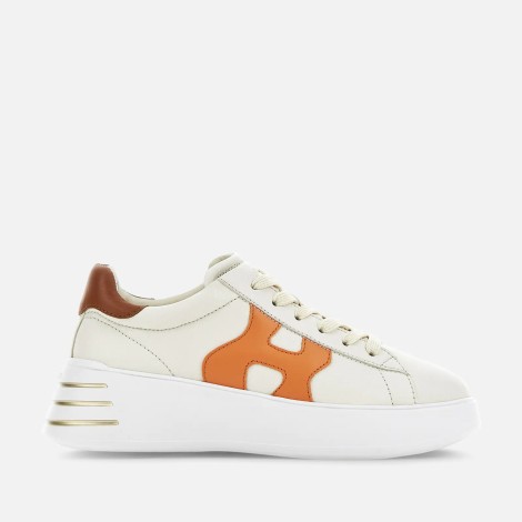 Sneakers Rebel in pelle Bianco Arancio