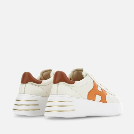 Sneakers Rebel in pelle Bianco Arancio