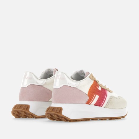 Sneakers H641 in pelle bianco fucsia