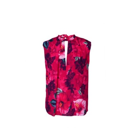 BLUSA SENZA MANICHE STAMPA HIBISCUS