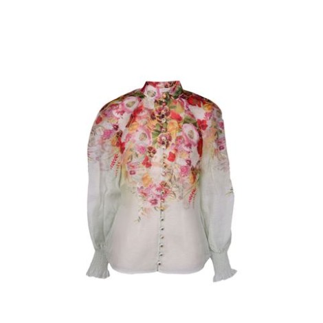 BLUSA WONDERLAND A FIORI IN LINO E SETAenbsp;