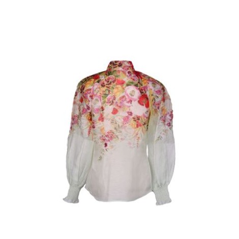 BLUSA WONDERLAND A FIORI IN LINO E SETAenbsp;