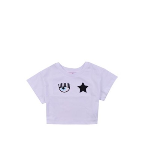 T-SHIRT CROP CON RICAMO EYESTAR