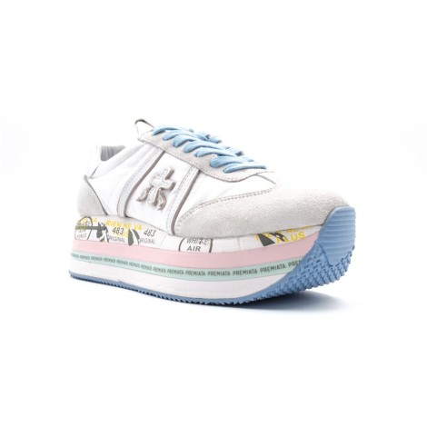 Sneakers Donna BIANCO+AZZURRO PREMIATA   Pelle