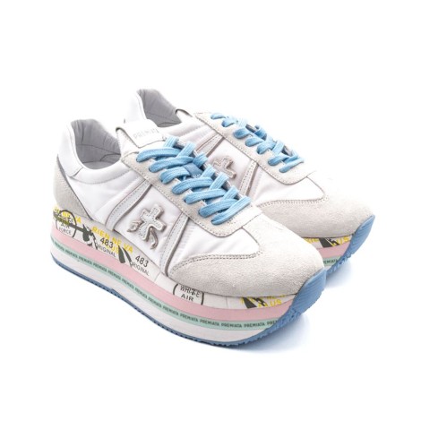 Sneakers Donna BIANCO+AZZURRO PREMIATA   Pelle