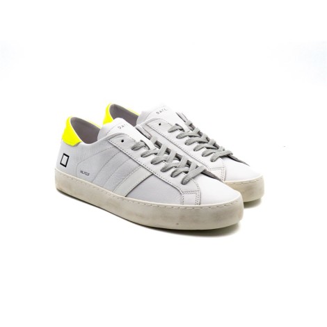 Sneakers Uomo WHITE-YELLOW D.A.T.E.  Pelle