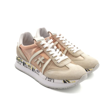 Sneakers Donna BEIGE+ROSA PREMIATA   Pelle